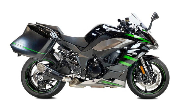 Ixrace MK1 Black Slashcut Silencer Kawasaki Ninja 1000 SX 2020-25 - Motorcycle Performance Store