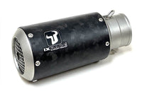 Close up of the Ixrace MK2 Carbon Forged Silencer
