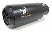 Ixrace MK2 black stainless steel silencer KTM 390 Adventure 2020-2024 conical exhaust GP style outlet road legal removable db killer