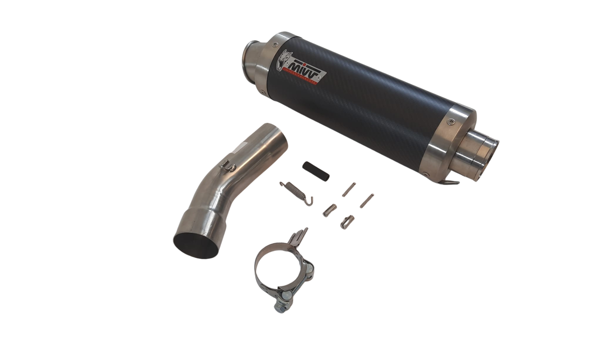 MiVV GP Carbon Slip-On Silencer for the Kawasaki ZX-6R (2009-16). Available at Motorcycle Performance Store.