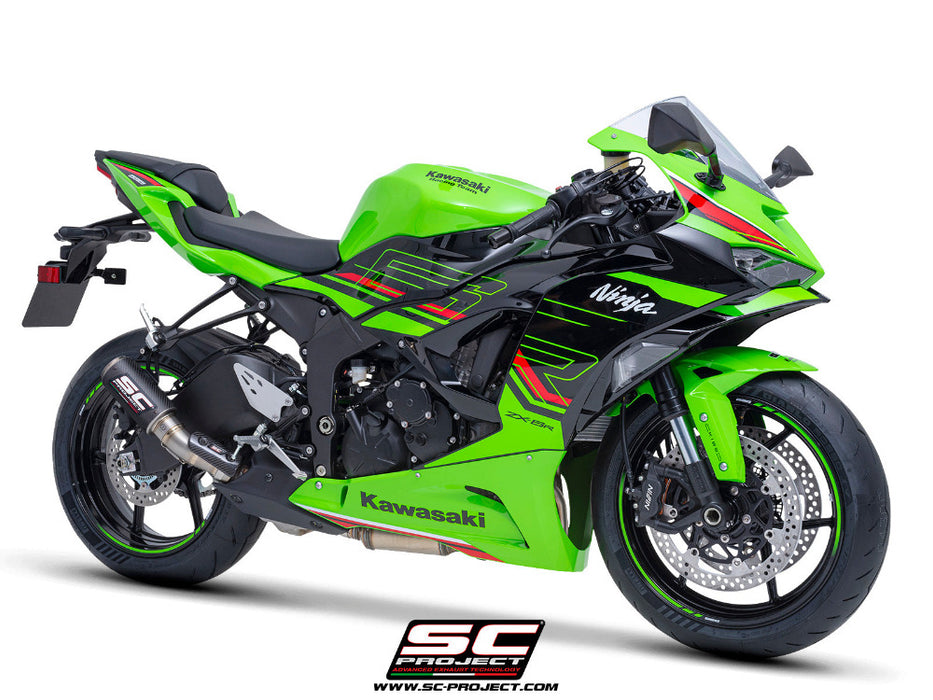 SC Project CR-T Carbon Silencer Kawasaki ZX-6R 2024 - Motorcycle Performance Store 