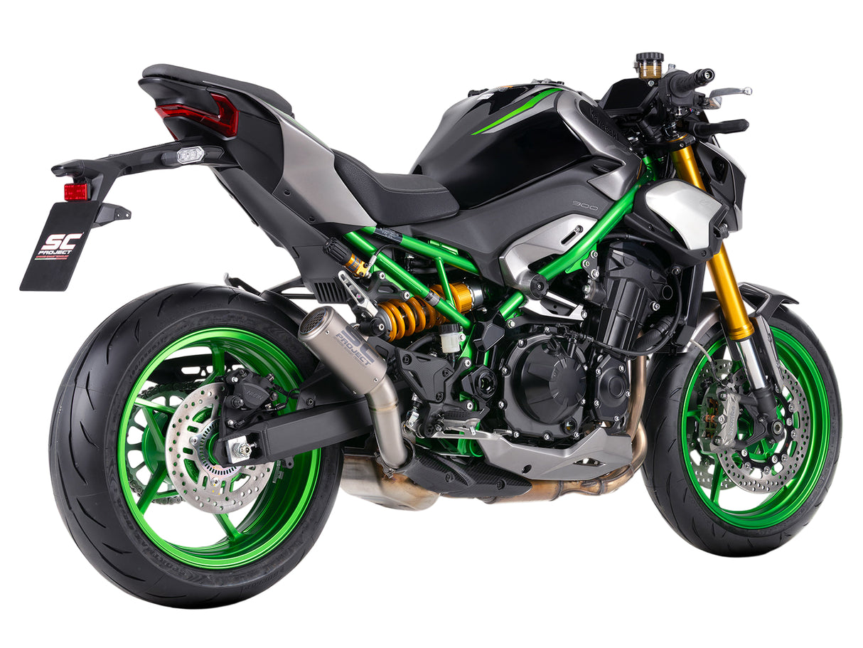 SC Project CR-T Titanium Stoneguard Grid Silencer Kawasaki Z900 2025-26