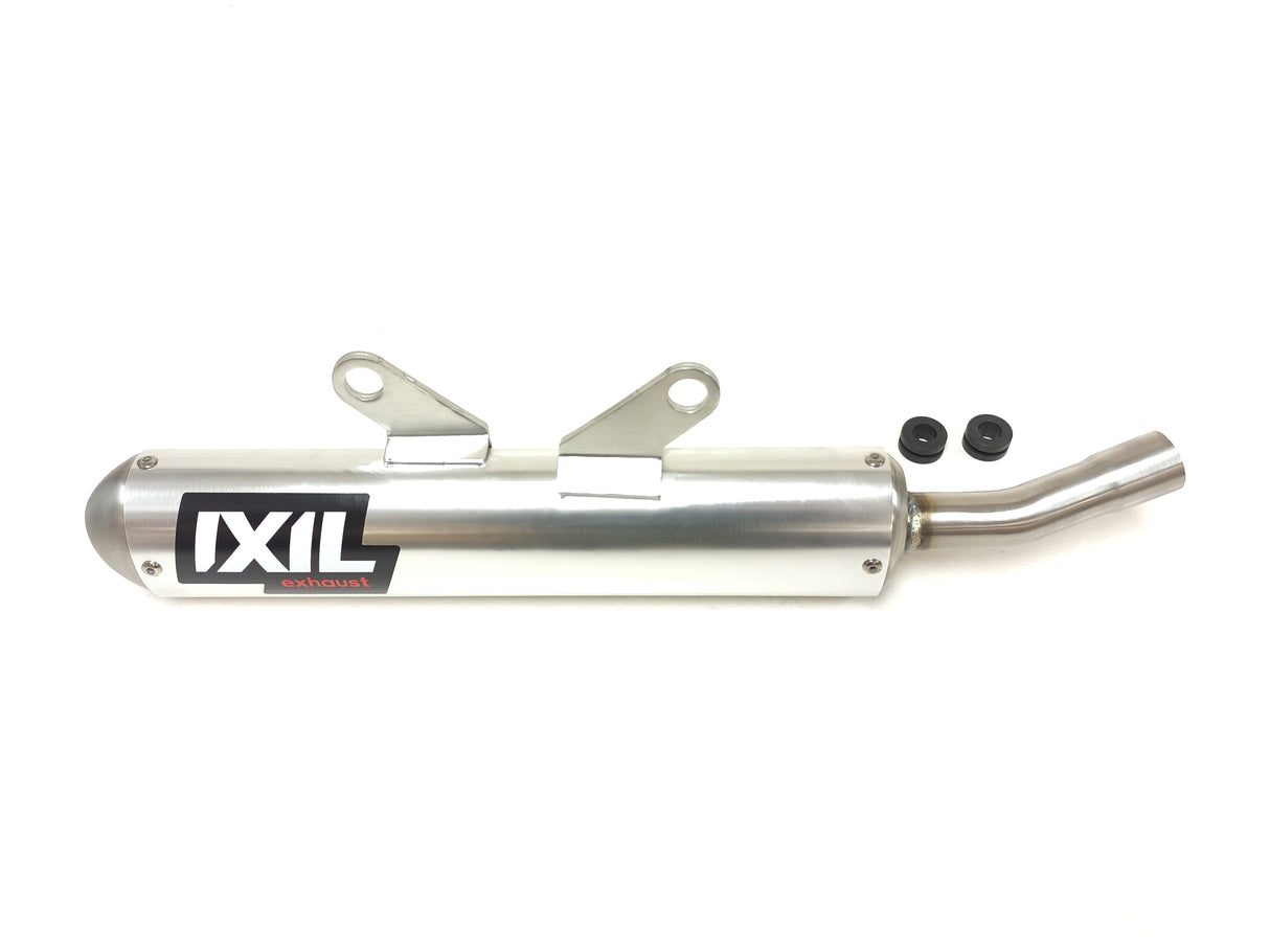 Ixil underseat stainless steel exhaust system fitted to KTM 300 EXC 2024–2026 off-road silencer and decat pipe_2