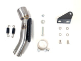 Ixrace MK2 black stainless steel silencer KTM 390 Adventure 2020-2024 conical exhaust GP style outlet road legal removable db killer_3