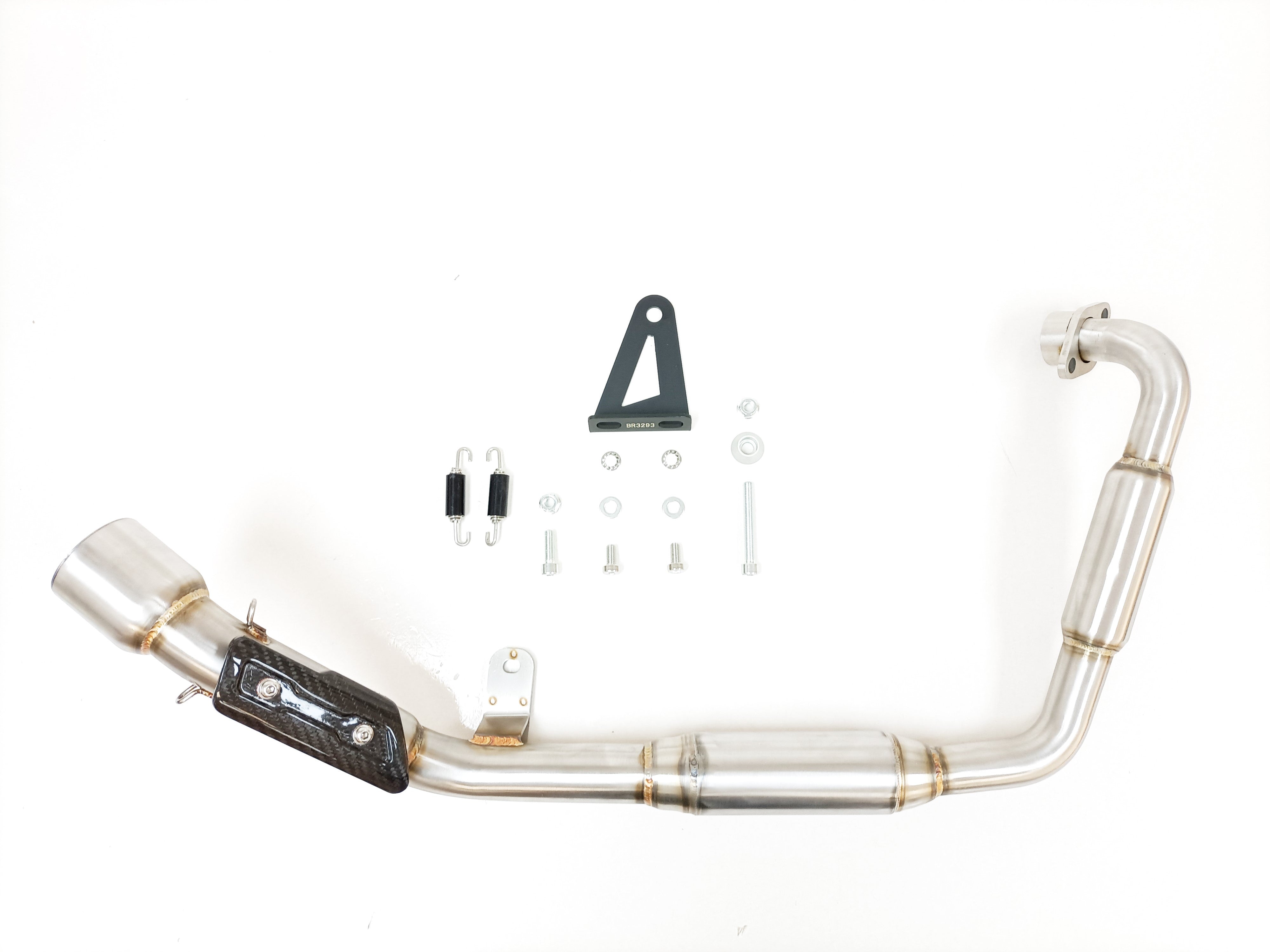 IXIL Sport Xtrem Black full exhaust system with black painted stainless steel silencer and removable dB killer fitted to a Zontes Z2-125 motorcycle_1