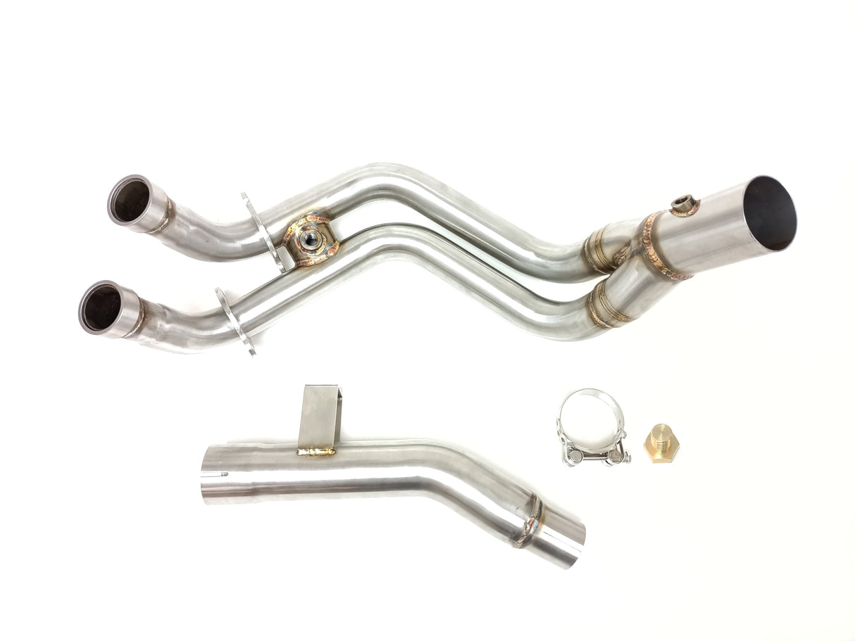 Ixil decat collector pipe fitted to Yamaha Ténéré 700 World Raid 2021-2026 in matt polished stainless steel_1