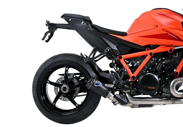 Termignoni GP2R-RHT Black Titanium Silencer KTM 1390 Super Duke R EVO with mesh detailing and stainless steel link pipe_1