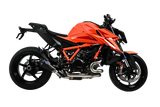 Termignoni Relevance Black Blue Titanium Silencer KTM 1390 Super Duke R with blue riveted straps and removable dB killer_2