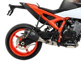 Termignoni conical black silencer fitted to KTM Duke 990 2024–2026 stainless steel exhaust with removable db killer_2