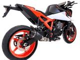 Termignoni conical black silencer fitted to KTM Duke 990 2024–2026 stainless steel exhaust with removable db killer_1