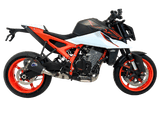 Termignoni conical black silencer fitted to KTM Duke 990 2024–2026 stainless steel exhaust with removable db killer_3