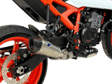 Termignoni stainless steel conical silencer fitted to KTM Duke 990 2024–2026 exhaust with removable db killer_1