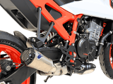 Termignoni GP2R-RHT titanium silencer fitted to KTM Duke 990 2024–2026 with mesh detail and removable db killer_1