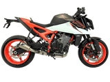 Termignoni GP2R-RHT titanium silencer fitted to KTM Duke 990 2024–2026 with mesh detail and removable db killer_3