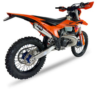 Ixil underseat stainless steel exhaust system fitted to KTM 300 EXC 2024–2026 off-road silencer and decat pipe