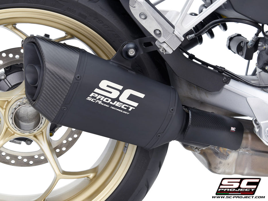 SC Project SC1-R Black Titanium Silencer Moto Guzzi V100 Mandello 2023-24 - Motorcycle Performance Store 