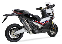 Ixil Hexoval Xtrem Inox stainless steel silencer fitted to Honda Forza 750 2021-2024 with satin finish