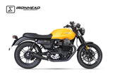 Ironhead black conical slip-on exhaust silencers fitted to Moto Guzzi V7 III 2017–2020_4