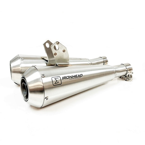 Ironhead OVC11 Conical Silencers Triumph Bonneville T100 2007-15