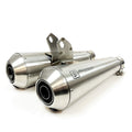 Ironhead Conical Inox AISI304 stainless steel twin exhaust silencers for Triumph Speed Twin 1200 2024-2026 with removable dB killers