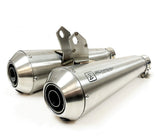 Ironhead OVC11 conical silencers Triumph Bonneville T100 2007-2015 polished stainless steel exhaust pair_2