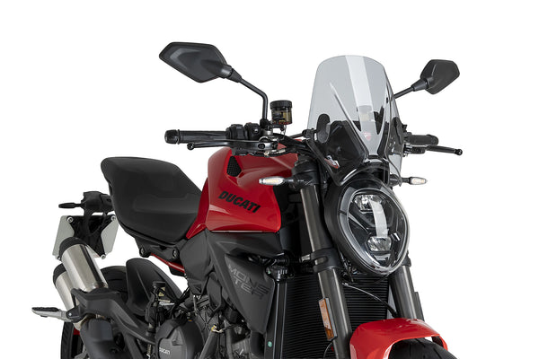 Puig Mito Screen for the Ducati Naked Bike Range. Available at Motorcycle Performance Store.