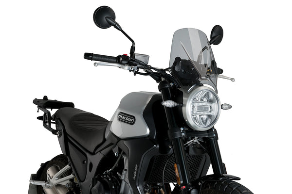 Puig Mito Screen for the Macbor Eight Mile 500 (Street/Scrambler). Available at Motorcycle Performance Store.