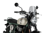 Puig Mito Screen for the Royal Enfield Naked Bike Range. Available at Motorcycle Performance Store.