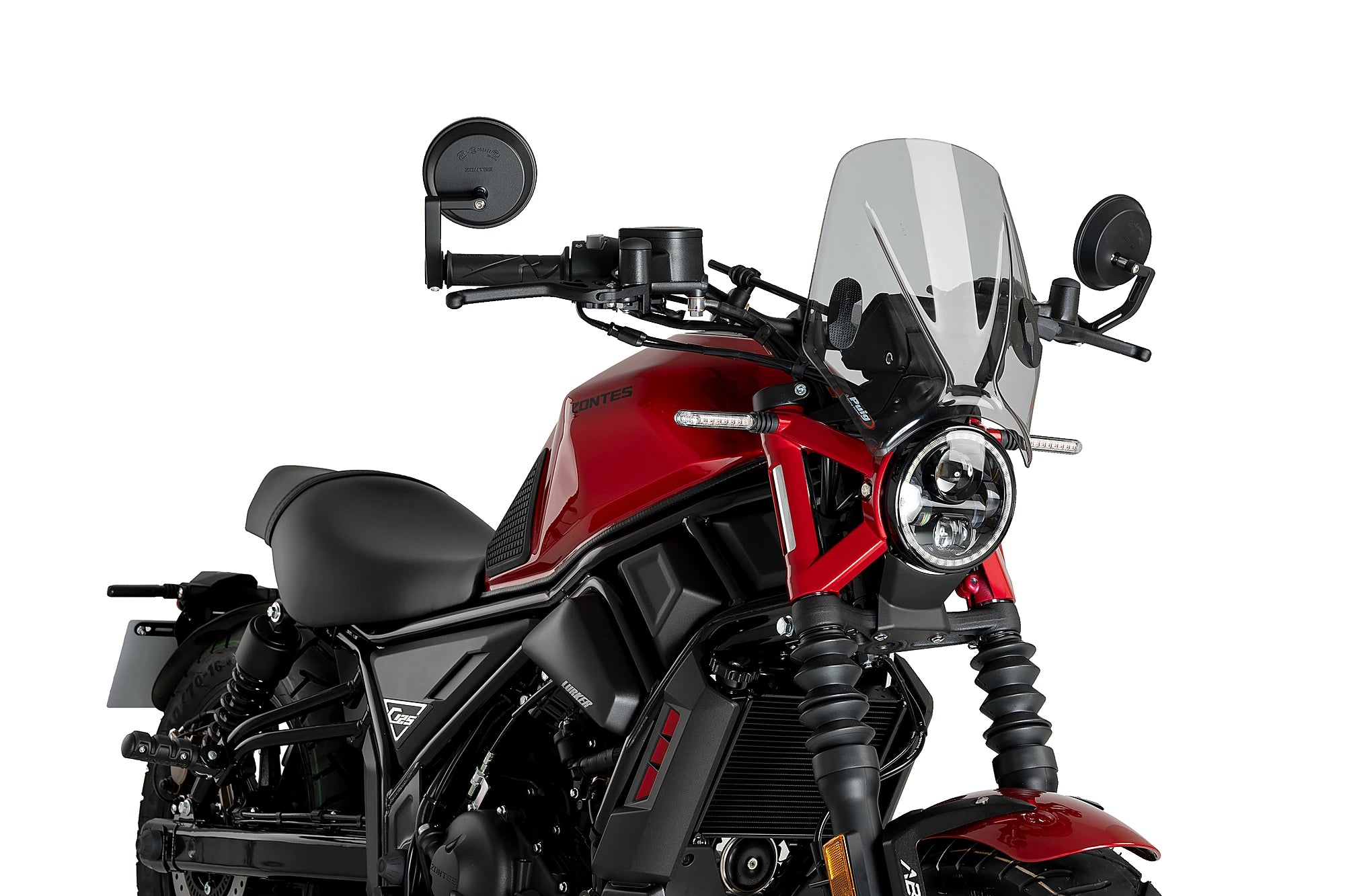 Puig Mito Screen for the Zontes Naked Bike Range. Available at Motorcycle Performance Store.
