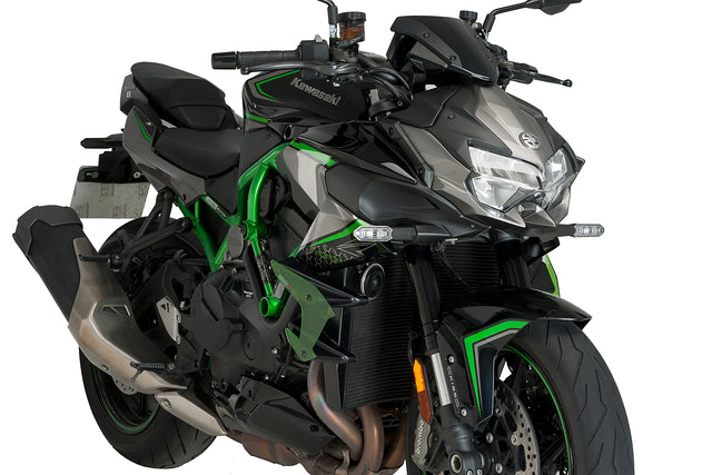 Puig Downforce Spoilers for the Kawasaki ZH2 (2020-26). Available at Motorcycle Performance Store.