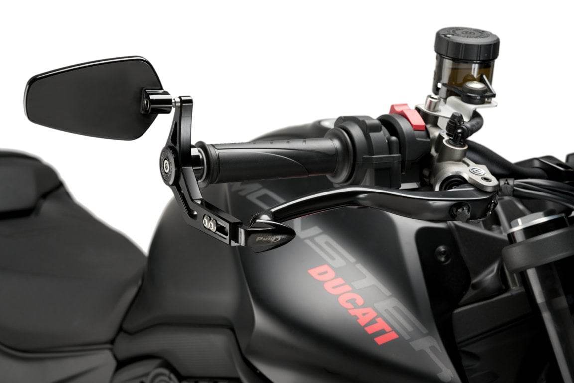 PUIG Race Clutch / Brake Lever Protectors with Bar End Mirrors - Honda CB650F 2014-18 - Motorcycle Performance Store