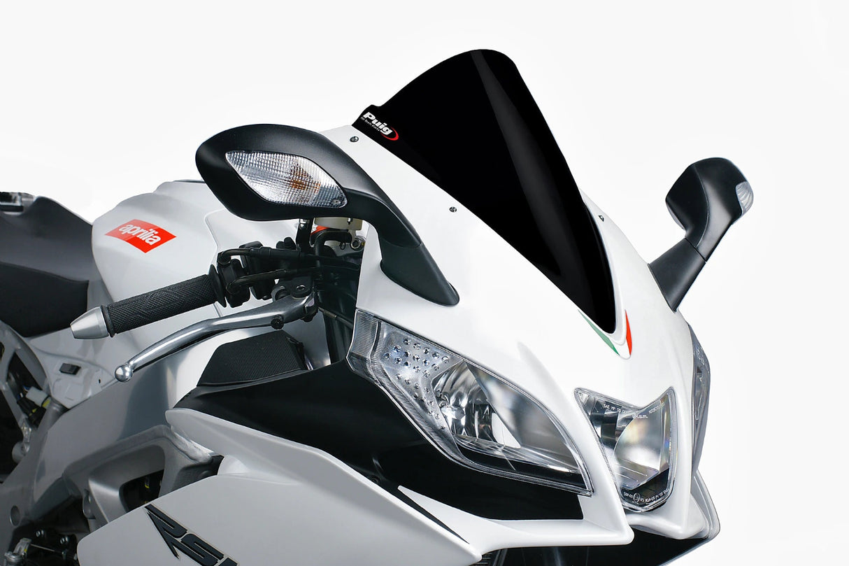 Puig Z-Racing Screen Matt Black for the Aprilia RS125. Available at Motorcycle Performance Store