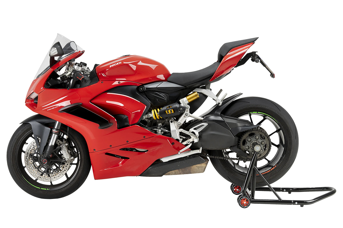 Puig Paddock Stand for the Ducati Streetfighter V4. Available at Motorcycle Performance Store.