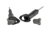 Puig R19 frame sliders fitted to BMW F800R 2015–2019 nylon crash protectors with grey rubber ends_2