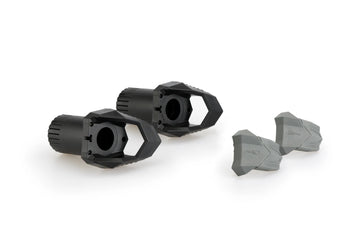 Puig R19 frame sliders fitted to BMW F800R 2015–2019 nylon crash protectors with grey rubber ends_1
