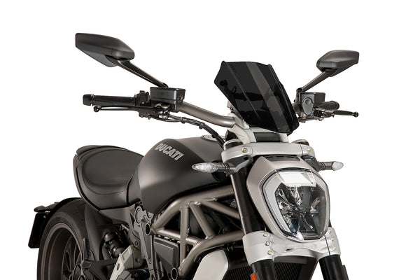 Puig Adjustable Sport Screen for the Ducati X Diavel. Available at Motorcycle Performance Store.