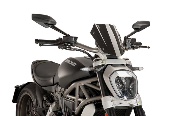 Puig Adjustable Sport Screen for the Ducati X Diavel. Available at Motorcycle Performance Store.