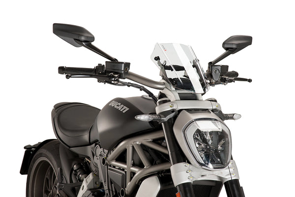 Puig Adjustable Sport Screen for the Ducati X Diavel. Available at Motorcycle Performance Store.