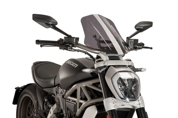 Puig Adjustable Touring Screen for the Ducati X Diavel. Available at Motorcycle Performance Store.
