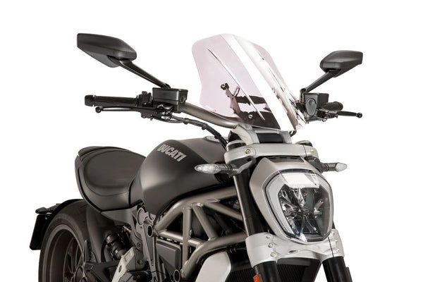 Puig Adjustable Touring Screen for the Ducati X Diavel. Available at Motorcycle Performance Store.