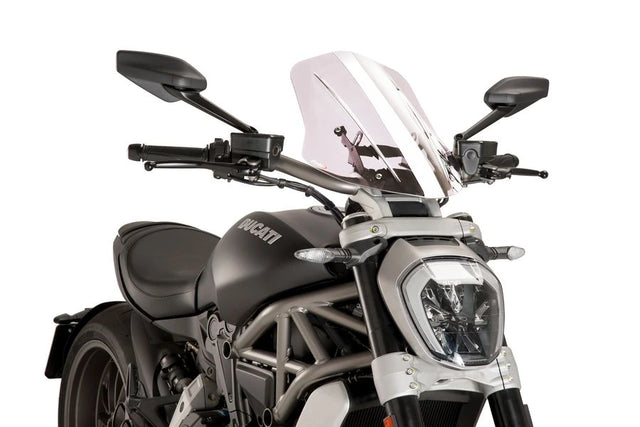 Puig Adjustable Touring Screen for the Ducati X Diavel. Available at Motorcycle Performance Store.