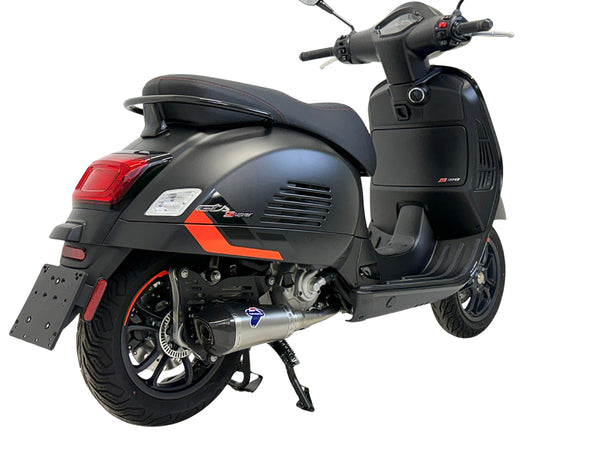 Termignoni Relevance stainless steel exhaust system for Vespa GTS 310 with removable dB killer_2
