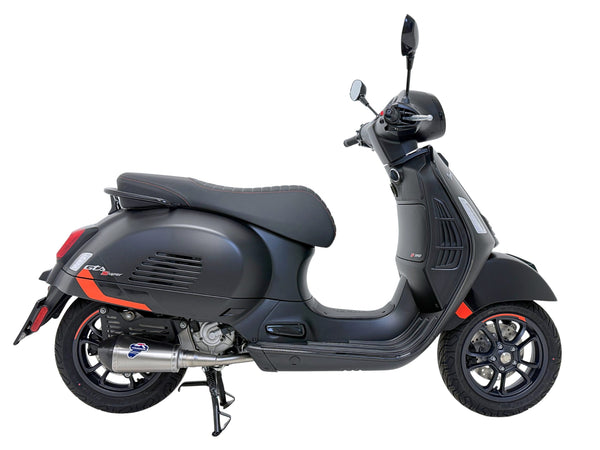 Termignoni Relevance stainless steel exhaust system for Vespa GTS 310 with removable dB killer