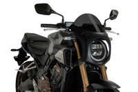 PUIG Black Retro Semi Fairing Screen Honda CB650R 2024-26 - Retro Semi Fairing