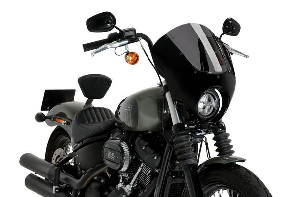 PUIG Dark Knight Semi Fairing Harley Davidson Softail Street Bob 2021-24 - Motorcycle Performance Store
