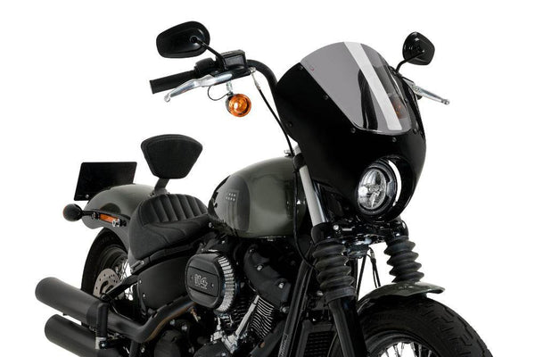PUIG Dark Knight Semi Fairing Harley Davidson Softail Street Bob 2021-24 - Motorcycle Performance Store