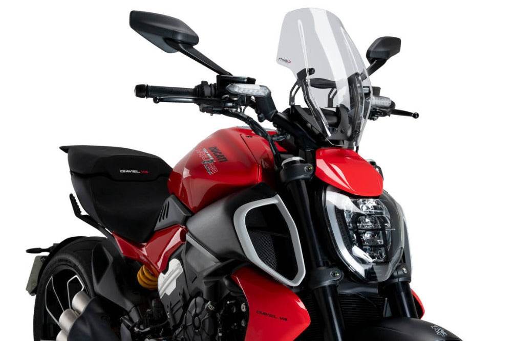 Puig Adjustable Touring Screen Ducati Diavel V4 2024-25 - Motorcycle Performance Store