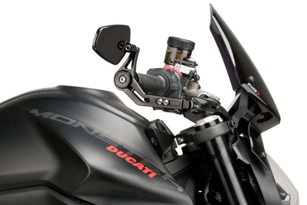Puig Brake Lever Protector with Pro Mirror Kawasaki NINJA 125 2019-23 - Motorcycle Performance Store