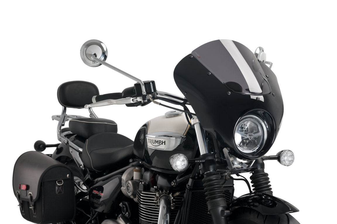 Puig Dark Night Semi Fairing Triumph Bonneville Speedmaster 2018-25 - Motorcycle Performance Store
