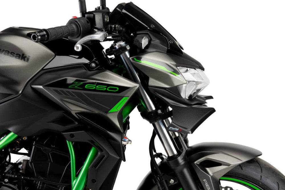 Puig Downforce Frontal Spoiler Kawasaki Z650 2021-25 - Motorcycle Performance Store
